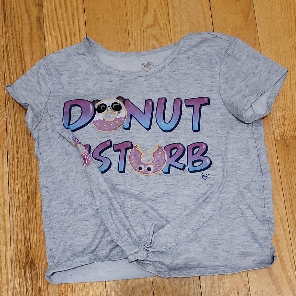 Justice Gray Tee with Donut and Panda Graphic